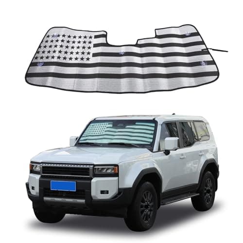 Windshield Sunshade Compatible with Toyota Land Cruiser 250 1958 Prado J250 LC250 2024 2025 Car Front Window Sun Shade, Foldable Reflective Sun Visor,Blocks UV Rays Sun Visor Protector (Style C)