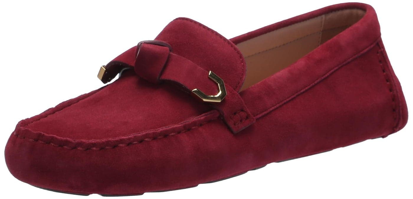 Cole Haan Evelyn Bow Driver, Black Cherry Suede, 8-B US