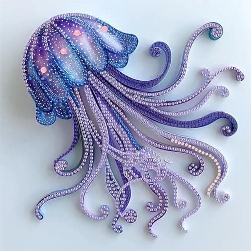 SHICERNHJ 5D Diamond Painting Kits for AdultsSpecial Shape Diamond Art Kits for JellyfishDIY Crystal Rhinestones Painting kit for Home Wall Decoration 12 12 inch