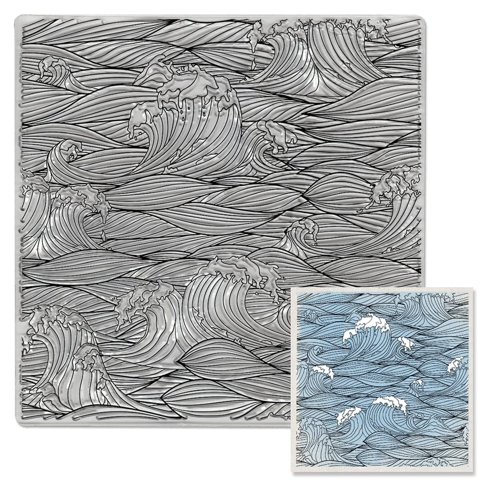 Summer Sea Waves Background Clear Stamp for Card Making Retro Ocean Wave Marine Transparent Rubber Seal for Paper Card Photo Album Crafting DIY Scrapbooking Supplies