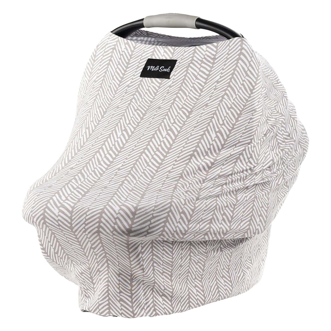 Milk Snob Original 5in1 Cover Added Privacy for Breastfeeding Baby Car Seat Carrier Stroller High Chair Shopping Cart Lounger Canopy Newborn Essentials Nursing Top Herringbone
