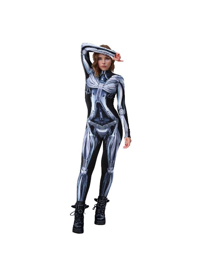 Autumn New Style Mechanical Digital Printing One-Piece Clothing for Europe and America
