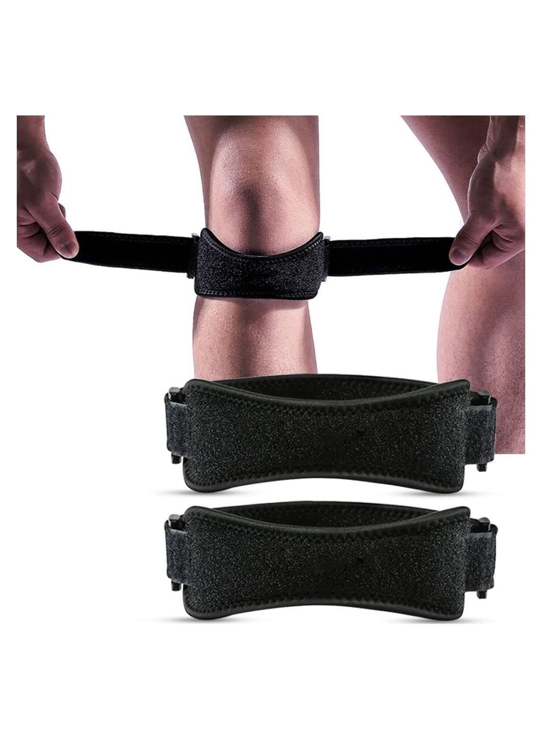 Knee Strap, 2 Pack Patella Support, Adjustable Brace Patellar, Anti Slip Sleeves Super Elastic Breathable for Running, Hiking, Volleyball, Jumpers Knee, Basketball