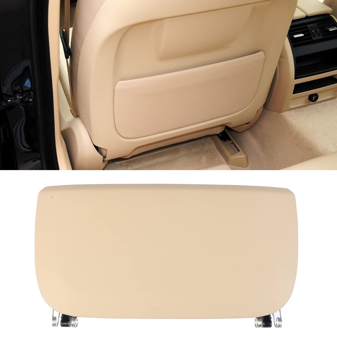 Jaronx Compatible with BMW Seat Back Pocket Cover for 5 Series F10 F117 Series F01 F02X5 F15 X6 F16 Genuine Leather Driver SidePasssenger Side Backseat Pocket Cover ReplacementBeige