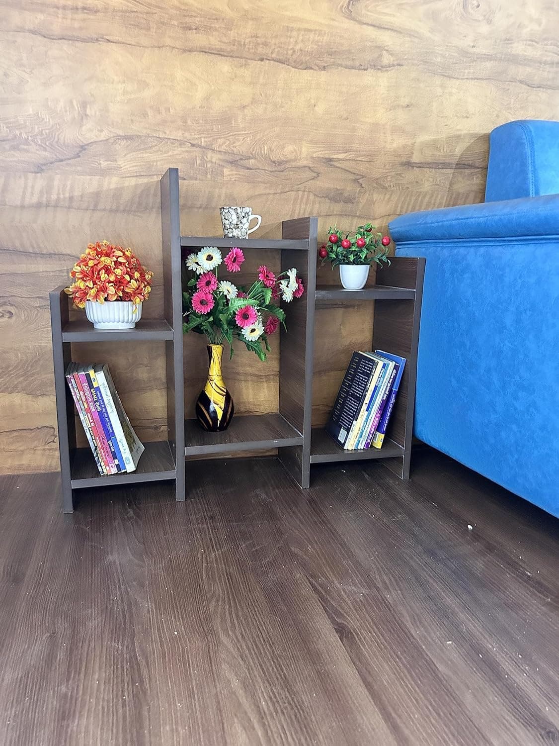 SBF Furniture Engineered Wood Side TableBookshelf Storage Shelve for Books Storage Organizer Children Book Rack Bookcase Brown DIYDoItYourself