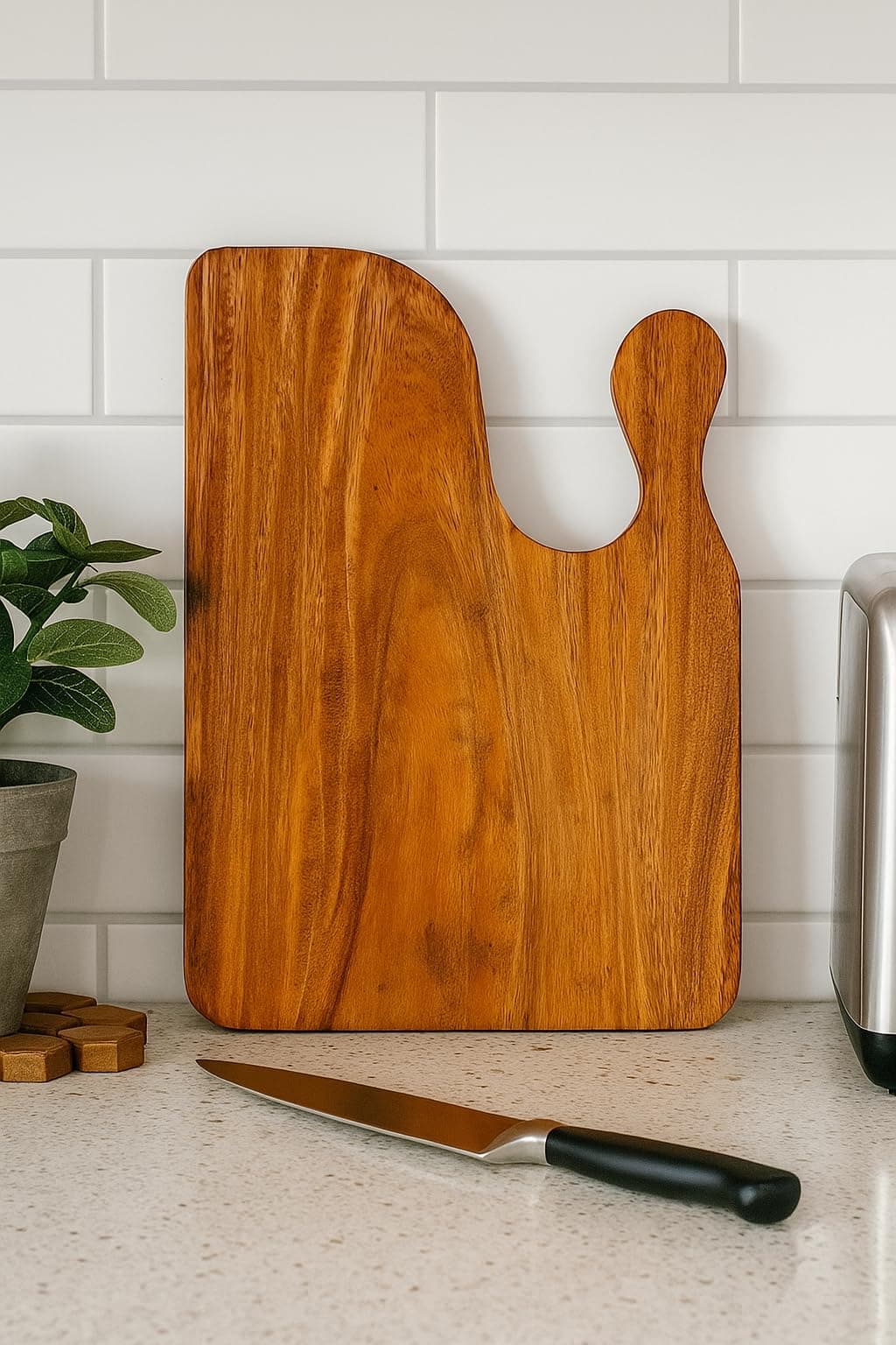 MEXZA™ Single Piece Wooden Cutting Chopping Board for Kitchen |Reversible Cutting Board | No Dyes or Polish or Varnish - Natural Finish | Non Slip Chopping Board Wooden, (Double Head)