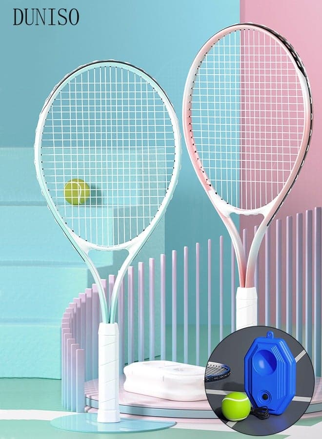Tennis Rackets Set for Students & Beginners – 2 Lightweight Racquets with Bag & Water Base