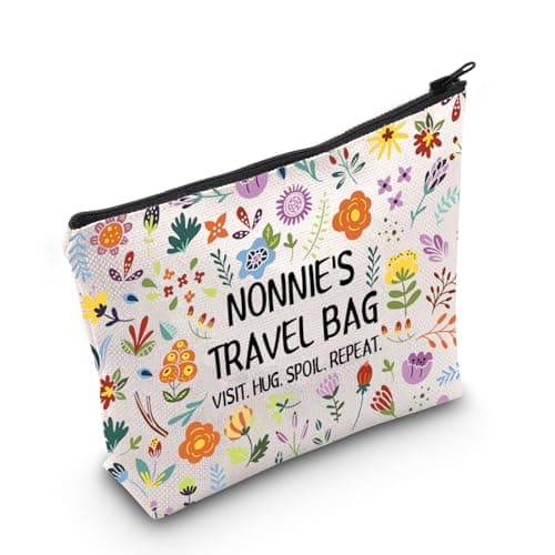 WCGXKO Nonnie Makeup Bag Nonnie Travel Bag Best Nonnie Ever Gift Mothers Day Gift for Grandma Nonnie Bag