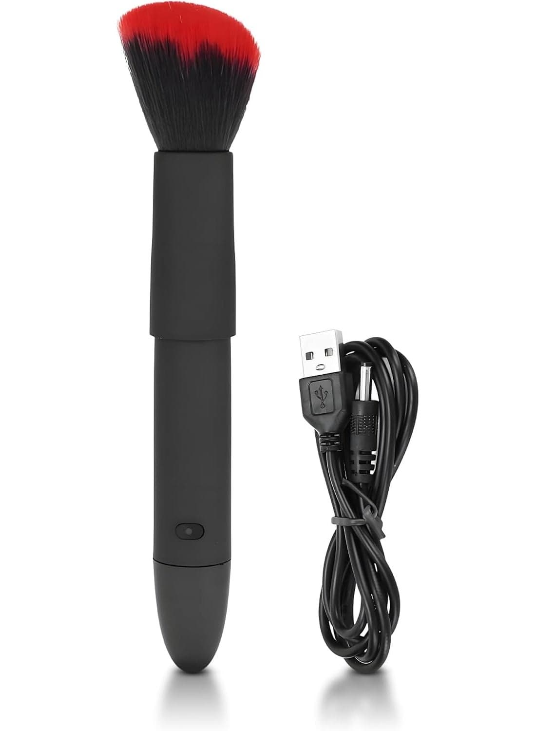 Powered Electric Makeup Brush, 10 Gear Vibration Rechargeable Cosmetic Foundation Brush Electric Makeup Foundation Concealer Tools for Liquid Powder Blusher (Black)