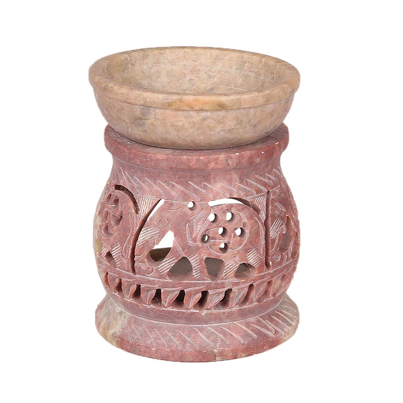 CSS Elephant Handcrafted Soapstone Aroma Oil Diffuser Burner for Gifting Meditation Aromatherapy Home Decor etc