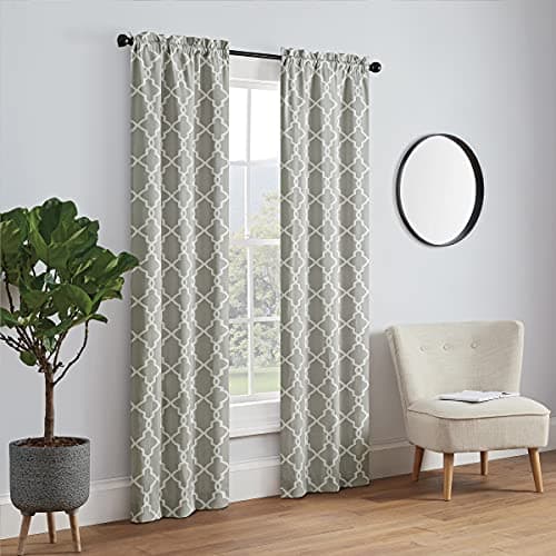 PAIRS TO GO Vickery Modern Decorative Rod Pocket Window Curtains for Bedroom or Living Room (Double Panel), 28" x 63", Gray