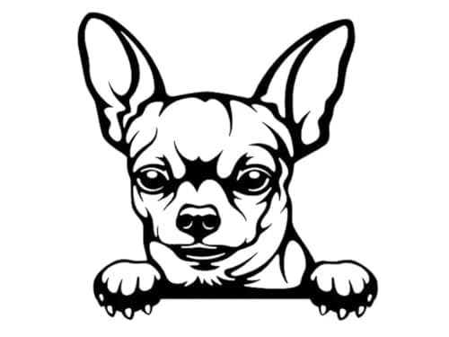 MAKTEM Peeking Chihuahua Sticker for Cars Cute Dog Decals for Window Bumper Mirror Indoor Outdoor Anime Vinyl Peel and Stick