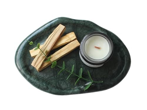 Natural Marble Trinket Tray – 9"x6" Cloud Shaped Decorative Dish for Jewelry, Keys, Perfume, Cosmetics, Vanity, Bathroom, Candle, Kitchen & Countertop | Stone Catchall or Gift (Indian Green)