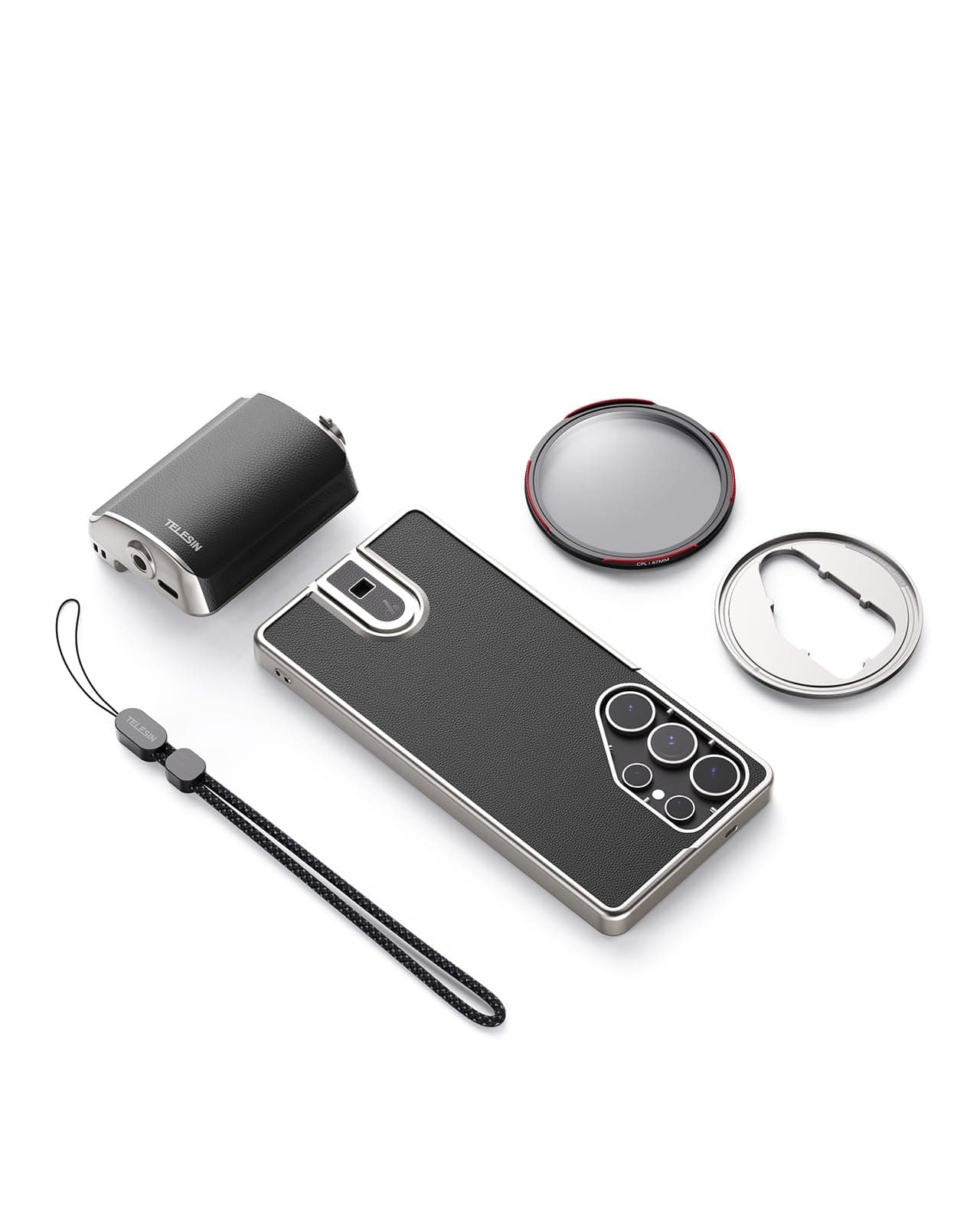 TELESIN Fun Shot Mastergrip Phone Camera Grip Photography Kit (Grip + Phone Case + 67mm CPL Filter Lens) for Samsung Galaxy S25 Ultra, Comfort Ergonomic Professional Master Handle Holder