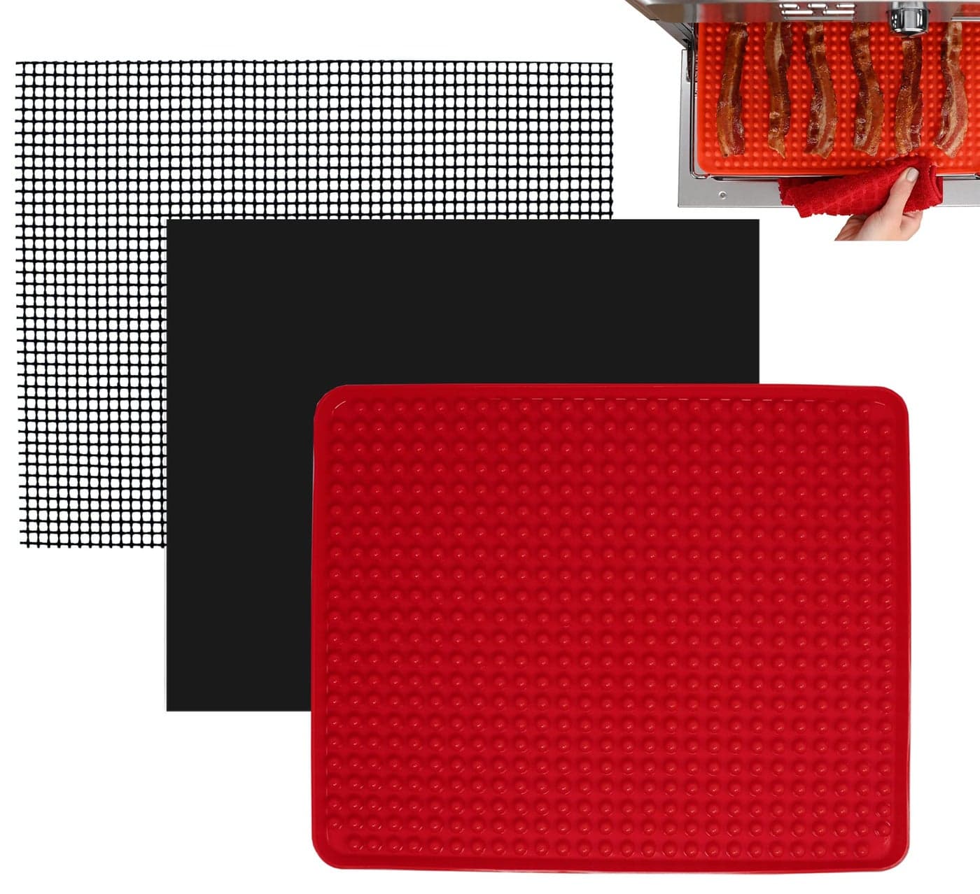 Toaster Oven Air Fryer Reusable Mats Accessories 12 x 13 XL Compatible with Gowise Kitchenaid Emeril Lagasse Ninja Kalorik More Large Countertop Oven Dehydrator Liners Easy Clean Food Safe