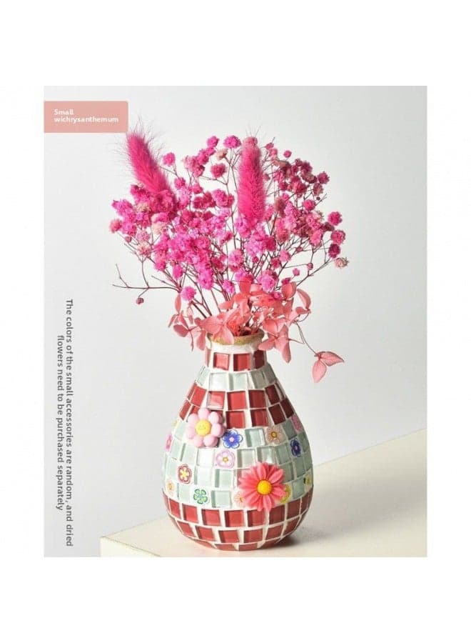 Mosaic Vase Decoration Creative Material Bag Children's Handmade Artwork Teacher's Day Handmade Diy-Colour:Little Daisy Small Mouth Bottle