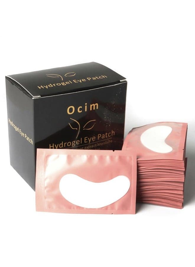 100 Pairs Gel Pads Lash Extensions,Eye Lash Pads Hydrogel Patches for Eyelash Extension,Pink