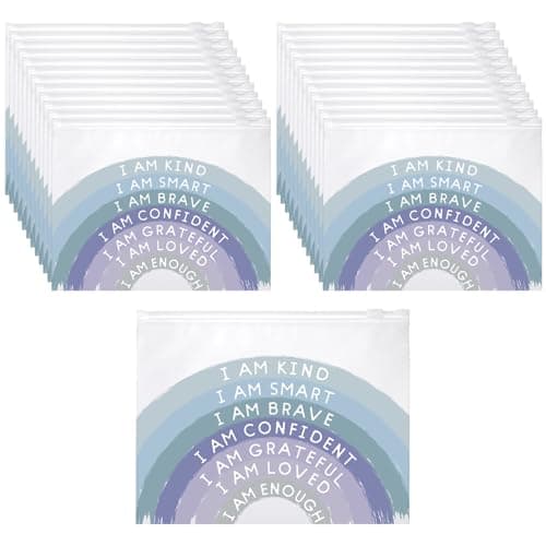 Reginary 50 Pcs Inspirational Gifts Bulk for Women Cosmetic Bag EVA Makeup Bag with Zipper for Birthday Employee Coworker Colleague Staff Encouragement Motivational PresentsI Am Enough