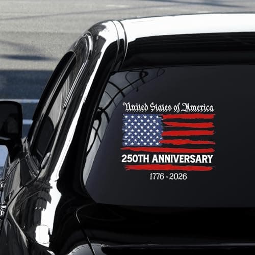 3Pack USA 250th Anniversary Stickers Jumbo 118x118 Inch Patriotic Vinyl Decals 17762026 American Flag Bumper Sticker for Car Truck Window Helmet Laptop Water Bottle American Flag B