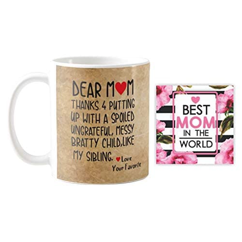 YaYa cafe Mothers Day Gifts Thank You Mom Coffee Mug with Coaster