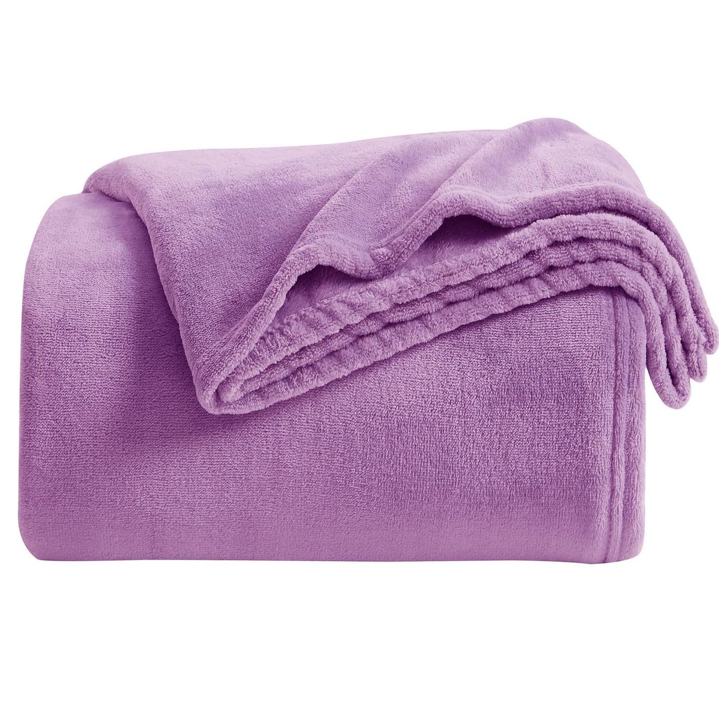 KMUSET Fleece Blanket Throw Size Lilac Lightweight Super Soft Cozy Luxury Bed Blanket Microfiber