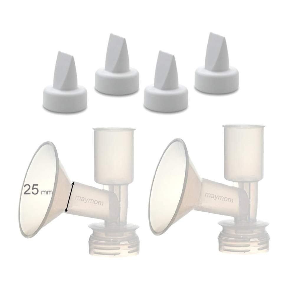 Maymom Replacement Flange Kit Compatible with Ameda Standard Flange for Ameda Purely Yours Ultra Breastpump Flange 25 mm with Duckbill Made by Maymom