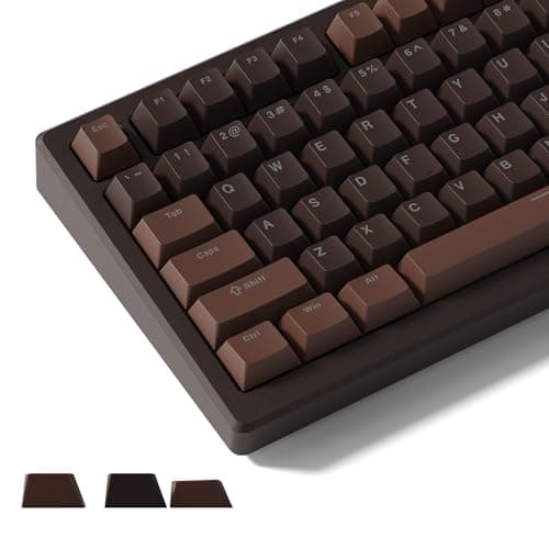 Womier Keycaps for Mechanical Keyboard, PBT Shine Through Keycaps Cherry Profile Key Cap 60 65 75 100 Percent for 61/64/68/84/87/100/104/108 Retro Gaming Mechanical Keyboard