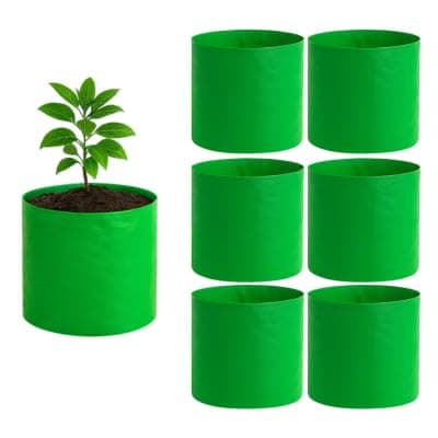 GroWonder Grow Bags 18x18 inches for Live Plants, Grow Bags Big Size Terrace Gardening, Planter for Balcony, Pots for Home Gardening, Woven Fabric Leafy Fruits Growing Containers, Pack of 7