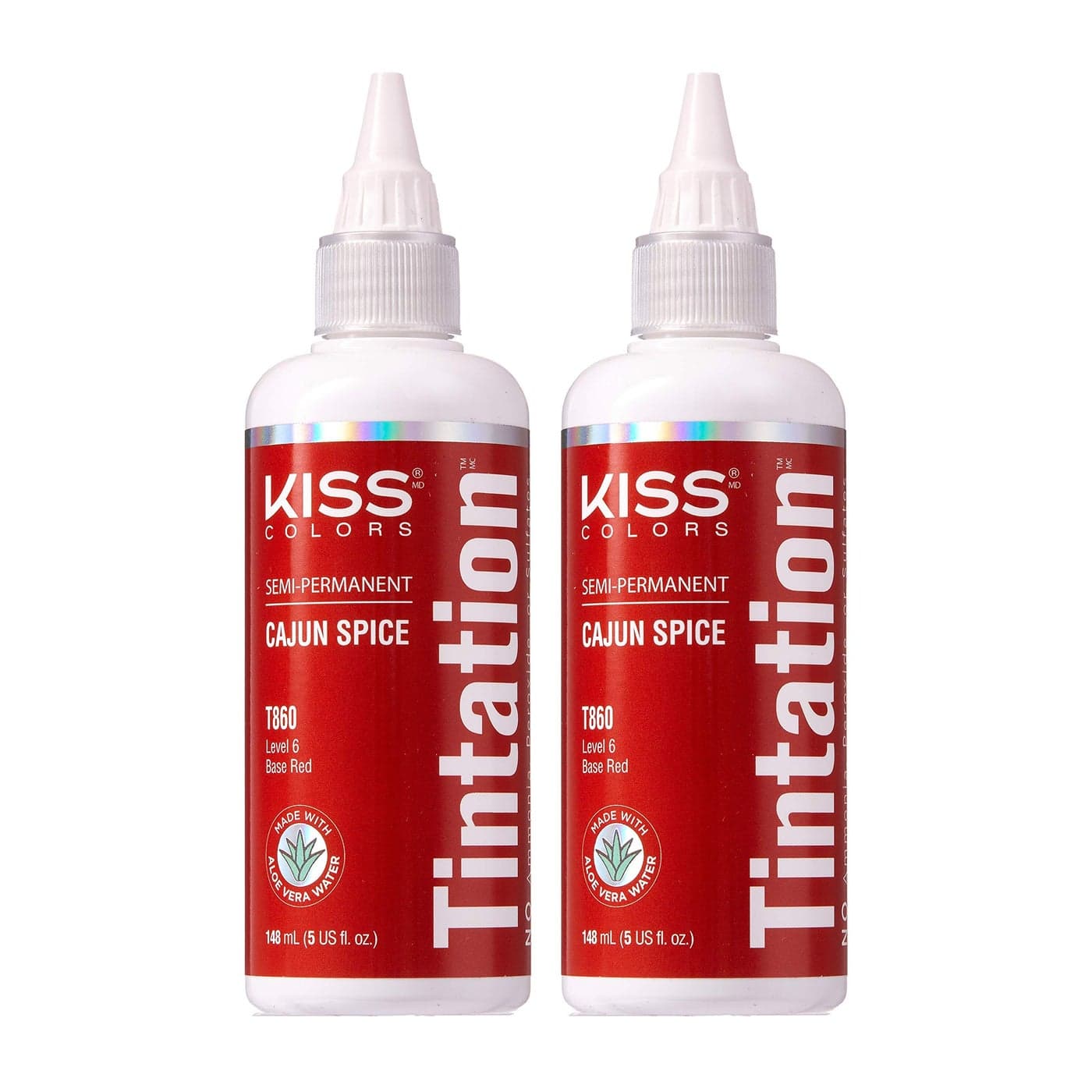 Red by Kiss Tintation SemiPermanent Hair Color Aloe Vera Water Based Argan Oil Olive Oil Collagen Keratin LongLasting Color Dye Cajun Spice 2 Pk 5 Fl Oz