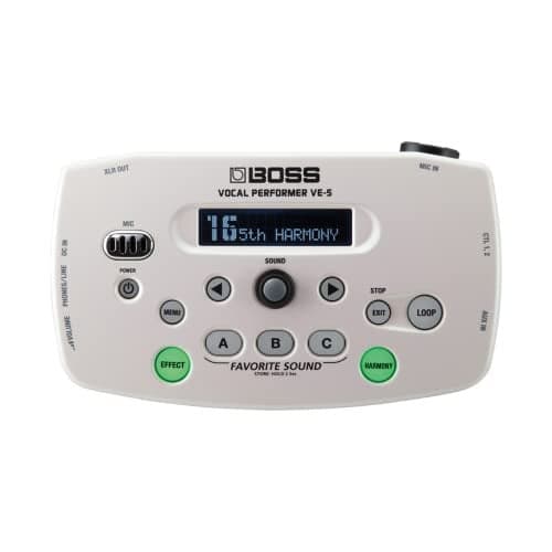 BOSS VE5 Compact Vocal Performer for Vocalists Personal Effects Processor Phrase Looper for Harmonizing and Layered Beatboxing MicStand Mount Included Reverb Delay Pitch Correct