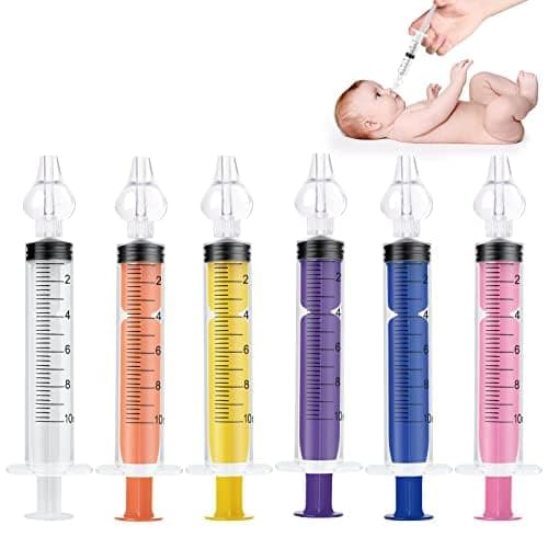 Vicloon Baby Nasal Irrigator 6PCS Nasal Syringe for Baby Syringe Nasal Irrigator with Cleanable and Reusable Silicone Nasal Suction Tip forIrrigation Nasal Spray Nasal HygieneColor