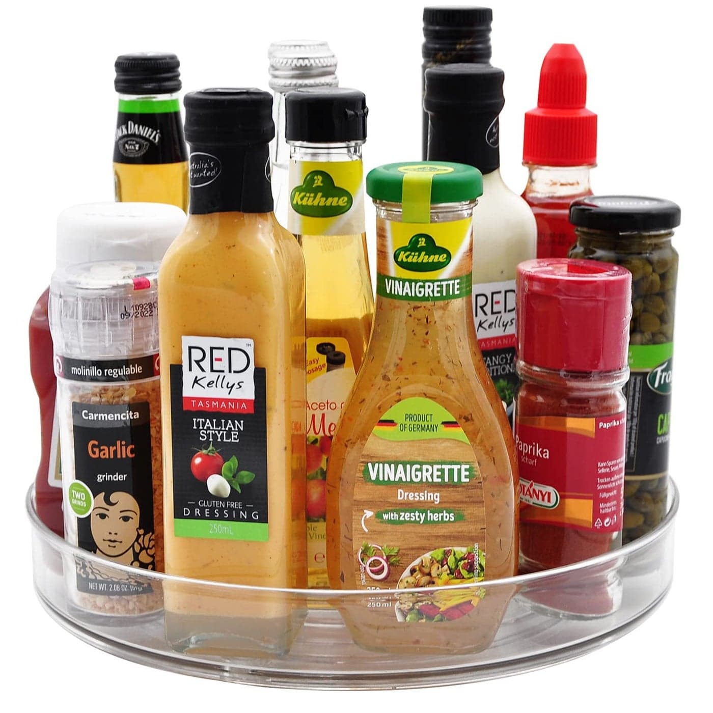 Amolliar Lazy Susan Organizer 11 Lazy Susan Turntable Organizer for Cabinet Kitchen Refrige Countertop Pantry Space Organizer Spice Rack Condiment Organizer Under Sink Organizer Clear 1 Pack
