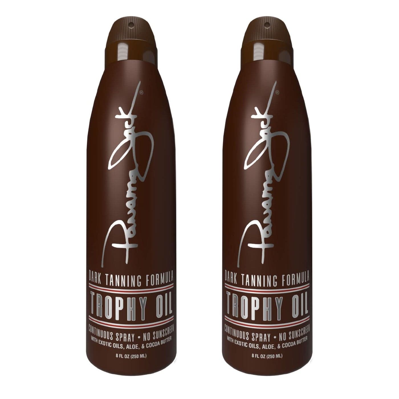 Panama Jack Trophy Suntan Oil Contains No Sunscreen Protection 0 SPF Light Formula with Exotic Oils Aloe and Cocoa Butter Tropical Fragrance 55 OZ Pack of 2