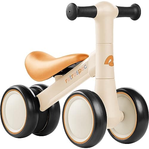 Retrospec Cricket Baby Walker Balance Bike with 4 Wheels for Ages 1224 Months Toddler Bicycle Toy for 1 Year Olds Ride On Toys for Boys Girls