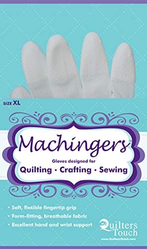 Machingers Quilting Support Gloves for Free-Motion Sewing, by Quilter’s Touch (Small/Medium)