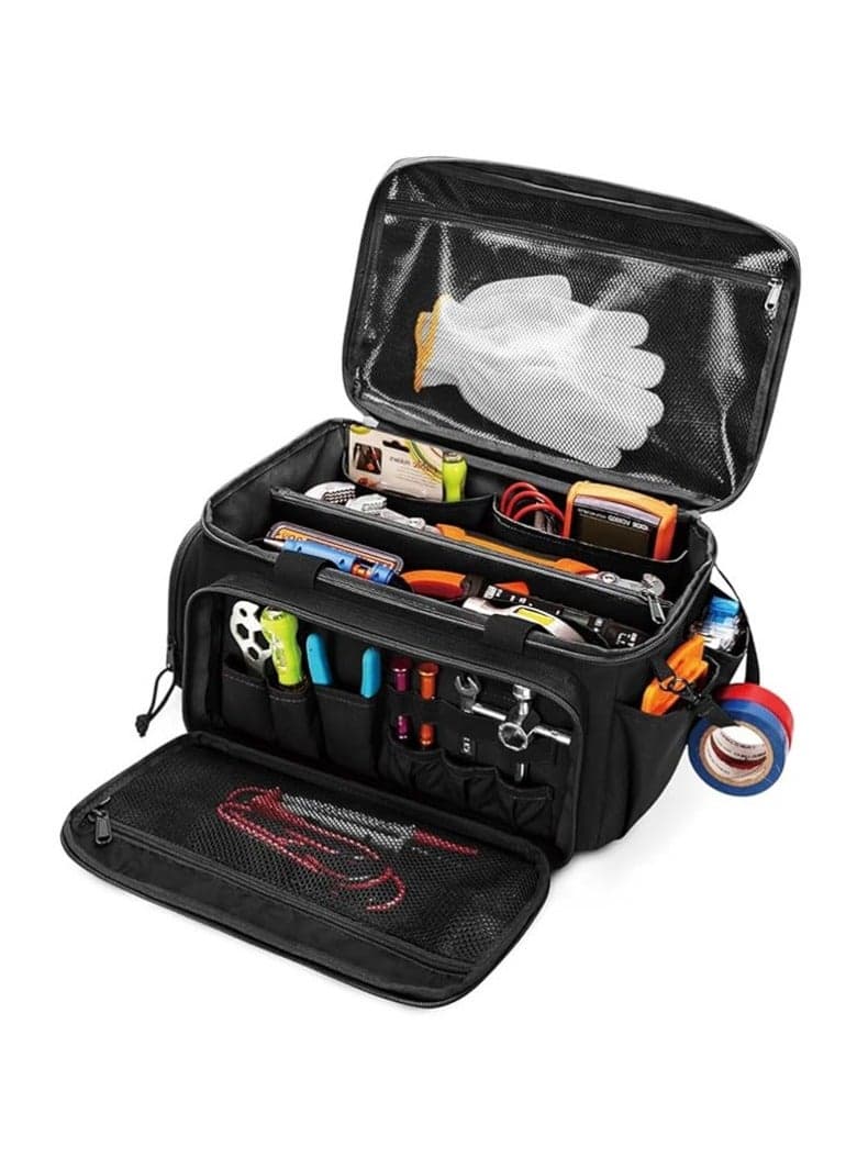 Portable Large-Capacity Hardware Tool Carry Bag Oxford Cloth Reinforced Wear-Resistant Tool Bag Multi-Functional Tool Organizer Pouch
