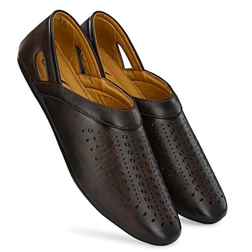 Vellinto ® Men's Brown Ethnic Juttis Mojari