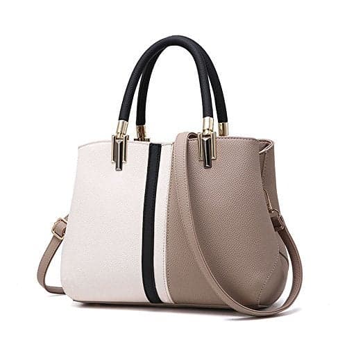 Nevenka Purses for Women, PU Leather Handbags with Top Handle Satchel Totes Shoulder Bag (Khaki)