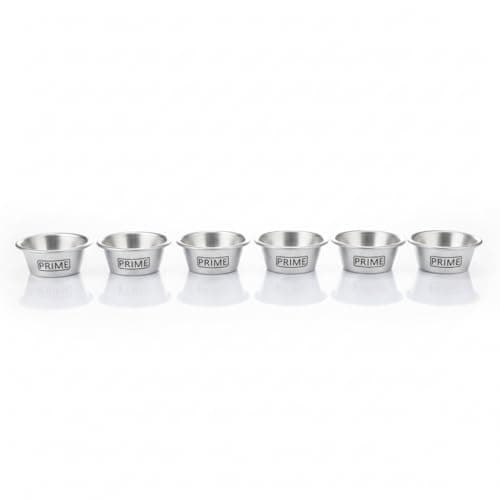 Prime Bakers and Moulders Small Aluminum Mini Cup Cake Baking Moulds For Oven (6 Pieces), Silver