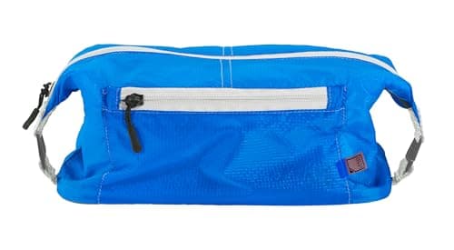 Lewis N Clark Electrolight Toiletry Kit for Travel, Gym, Bathroom, TSA Approved Waterproof Toiletry Bag with Hanging Straps and Non-Slip Bottom - Bright Blue