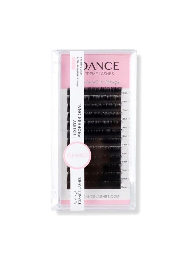 TDANCE Premium DD Curl 0.07mm Thickness Semi Permanent Individual Eyelash Extensions Silk Volume Lashes Professional Salon Use Mixed 10-17mm Length In One Tray (DD-0.07,10-17mm)