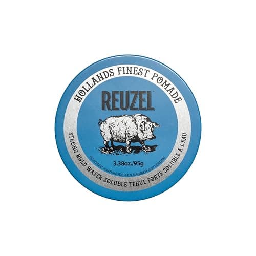 REUZEL Blue Pomade, Strong All Day Hold, Water Soluble Styling, High Shine and Flake Free, Easy To Wash Out, For All Hair Types