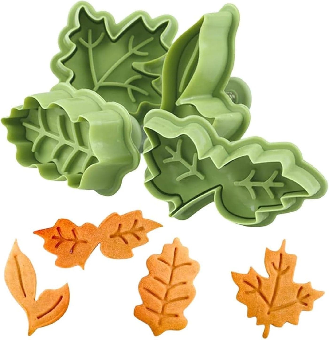 Cake Leaves Baking Pie Crust Mold Cookie Cutters PastryFondant StampersApple Pie for Thanksgiving Set of 4 Random Color