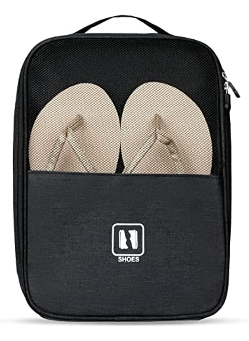 Travel Shoe Bags,Hanging Travel Shoe Bag,Shoe Organizer Storage Pouch for Packing with Zipper ,Waterproof and Moisture-proof,for Outdoor,Travel,Business Trips,30*22.8*15cm,Black