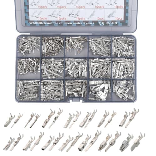 430Pcs 28types Automotive Car Electrical Terminal Pins auto Connectors Kit Metri-Pack pins kit Male&Female Wire Connector Terminal Wire Harness Wiring 0.6/1/1.2/1.5/1.8/2.2/2.8/6.3mm