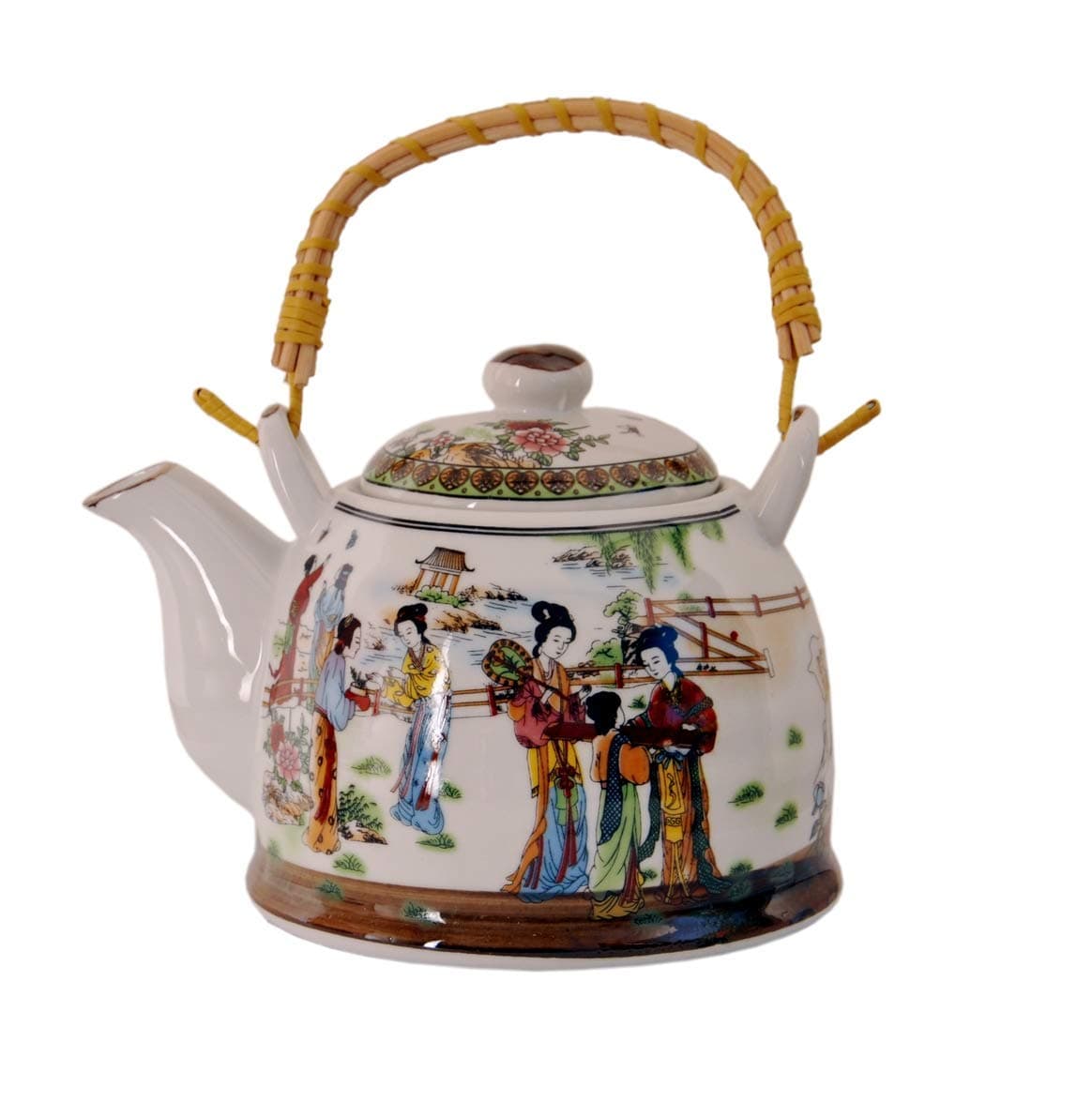 Brand HOME CRAF RENDOM PrintColorDesign Teapot Kettle Round Printed Ceramic Kettle 850 ML Set of 1 Stainless Steel Infuser Perfect for Tea and Coffee MakerCeramic Lid