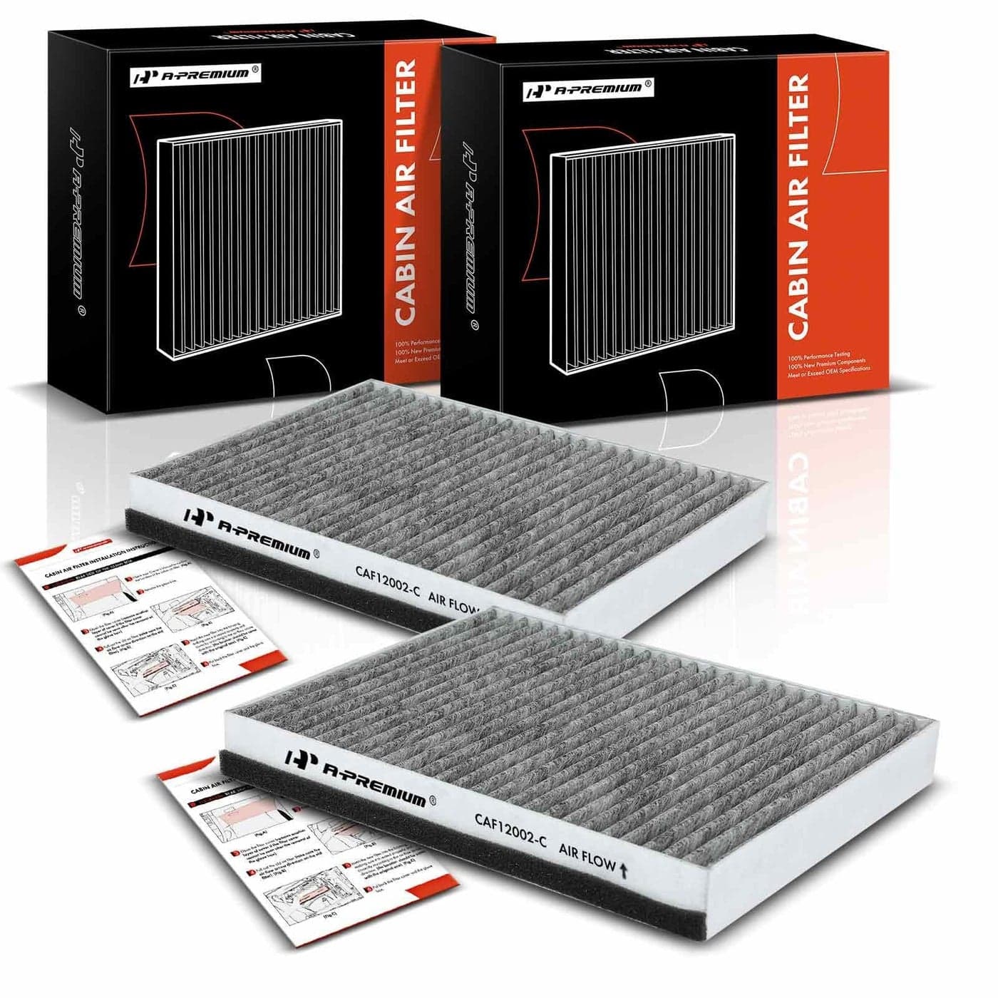 APremium 2PC Cabin Air Filter with Activated Carbon Compatible with Kia Models Soul 2014 2015 2016 2017 2018 2019 Soul EV 20152019 Behind Glove Box Replace 97133B2000 97133B2000