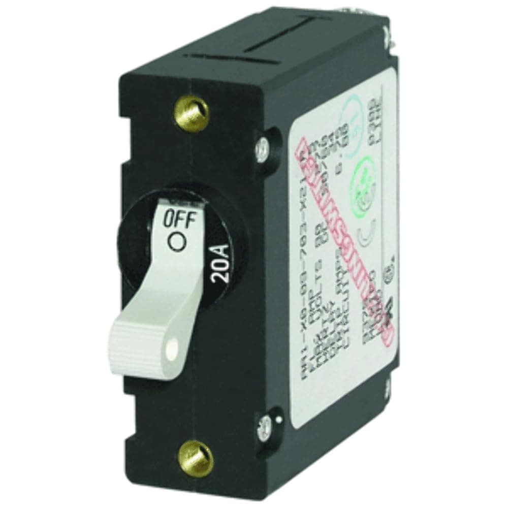 Blue Sea Systems 7214 ASeries White Toggle Circuit Breaker Single Pole 20A