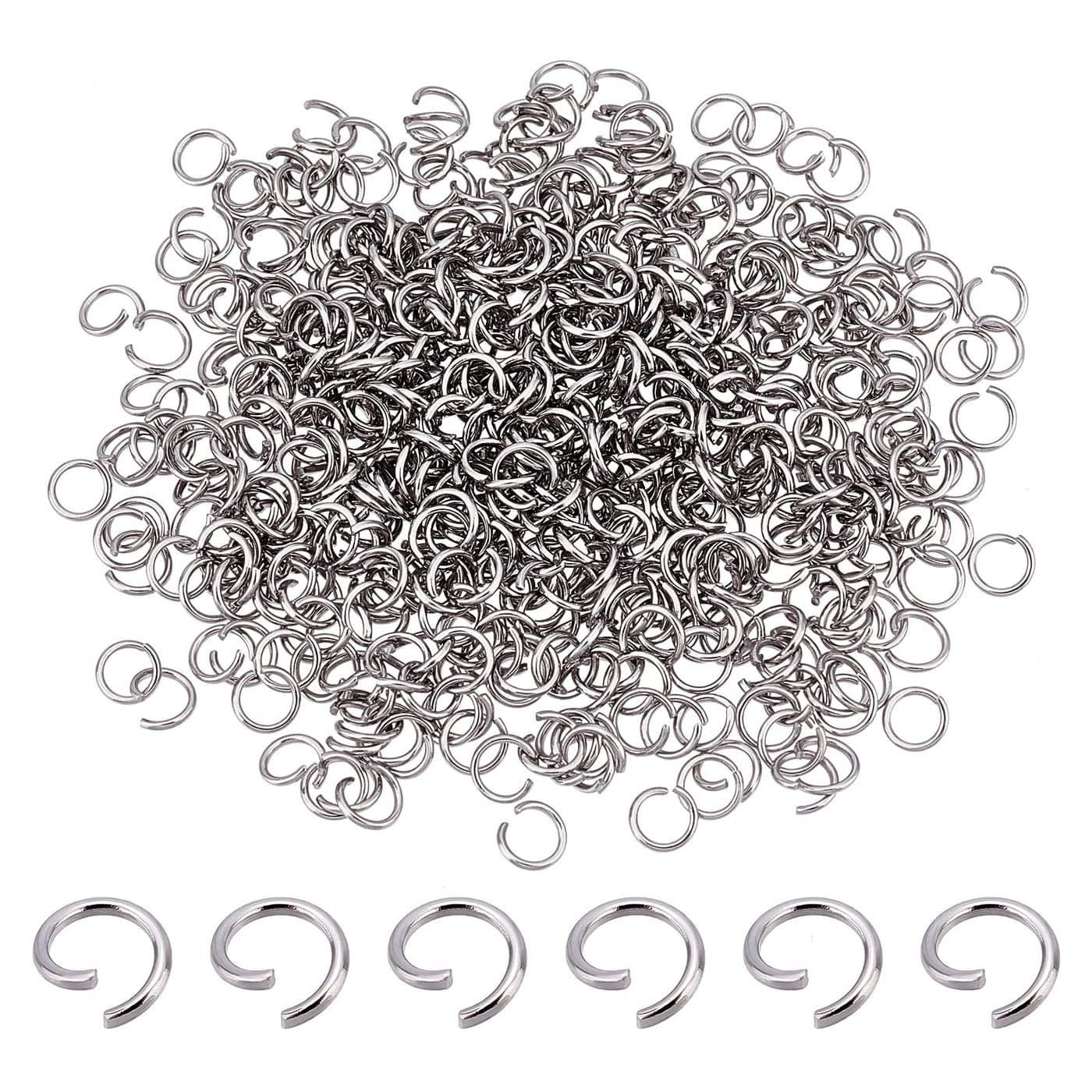 PH PandaHall 480 Pcs Split Ring 304 Stainless Steel Jump Rings Double Loops Small Size 5x07mm for Jewelry Making