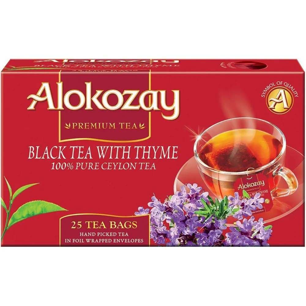 Alokozay Premium Black Tea With Thyme In Individually Foil Wrapped Envelopes- 25 Tea Bags
